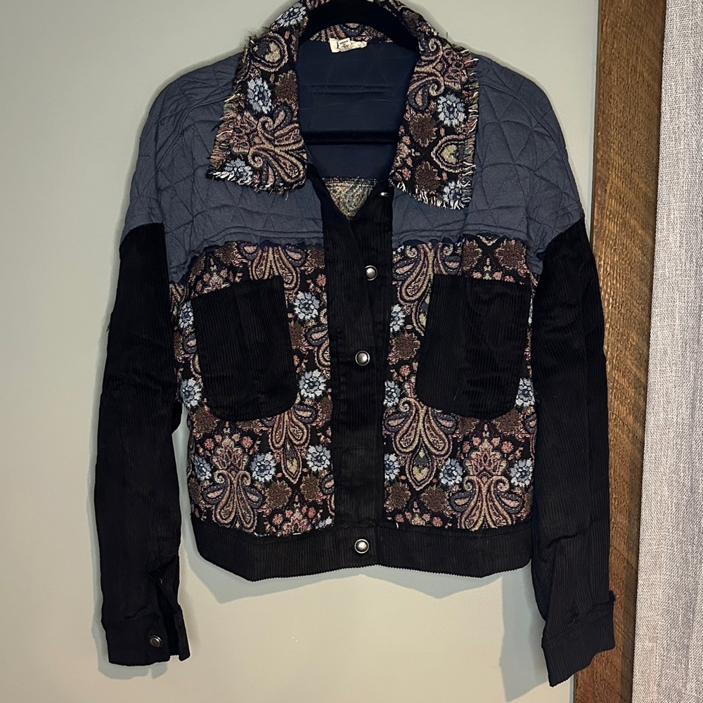 POL Floral Patchwork Jacket